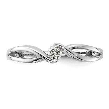 14K Weißgold 14kt Poliert Diamant Ring
