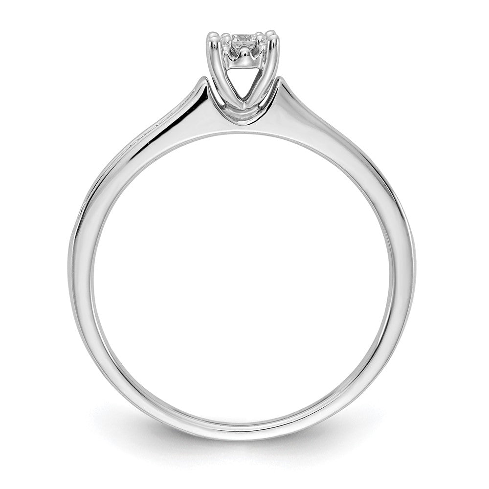 14K Weißgold Verlobungsring mit Petite-Fassung, Labor-gezüchteten Diamanten VS/SI+ G+, komplett