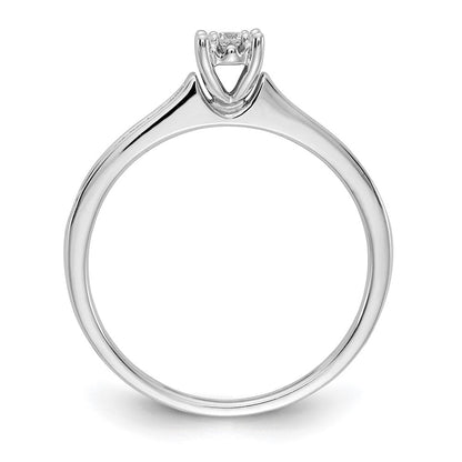 14K Weißgold Verlobungsring mit Petite-Fassung, Labor-gezüchteten Diamanten VS/SI+ G+, komplett
