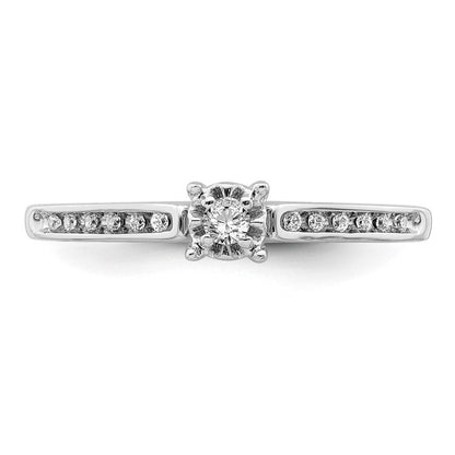 14K Weißgold Verlobungsring mit Petite-Fassung, Labor-gezüchteten Diamanten VS/SI+ G+, komplett