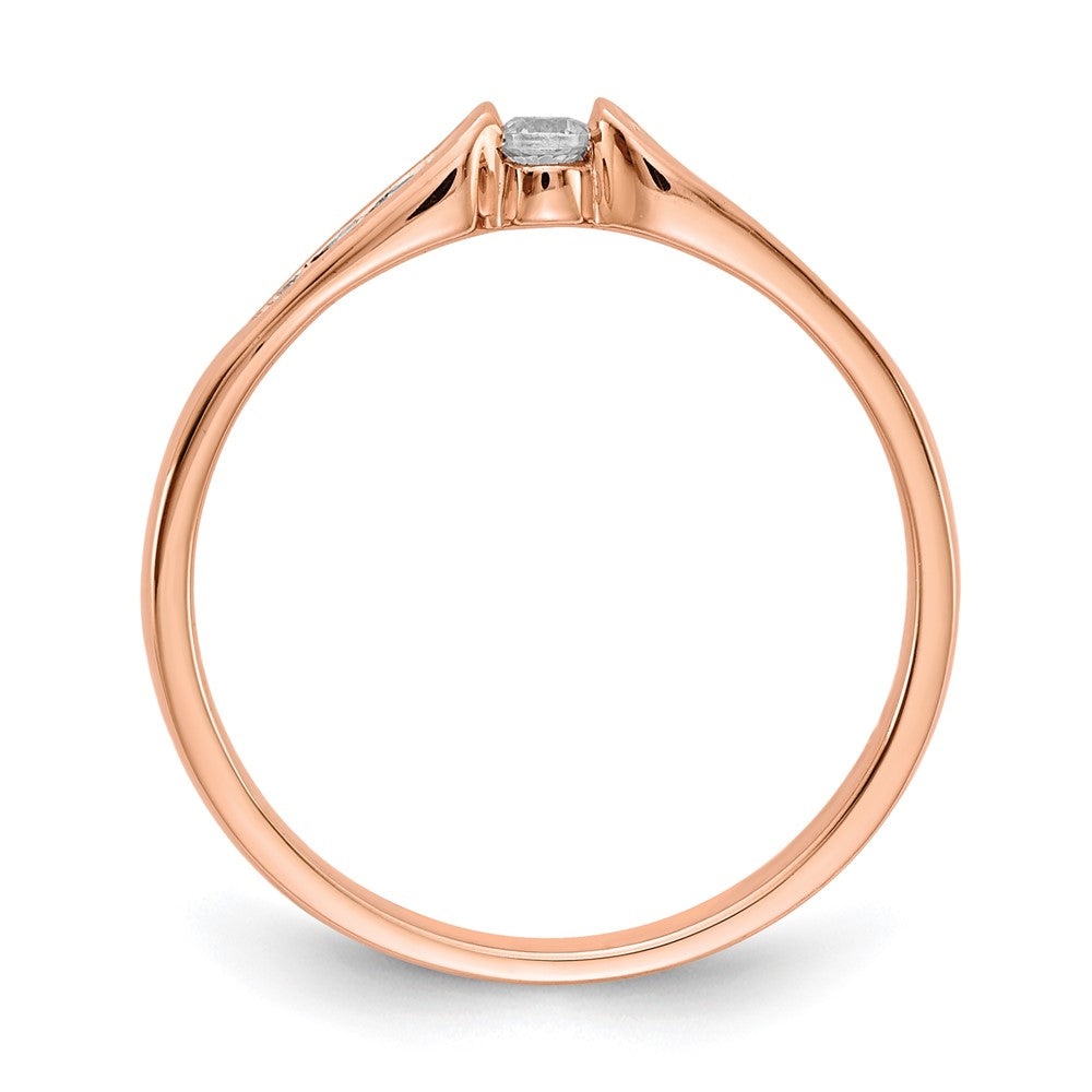 14K Roségold Ring mit echten Diamanten