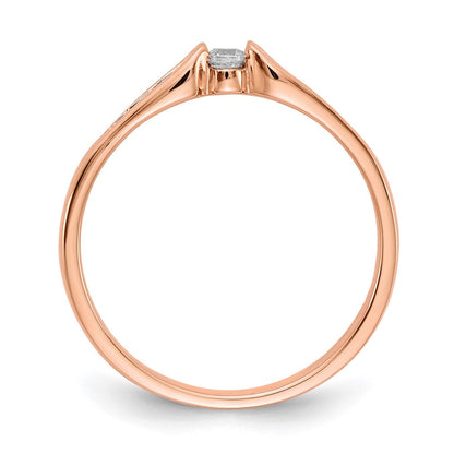14K Roségold Ring mit echten Diamanten