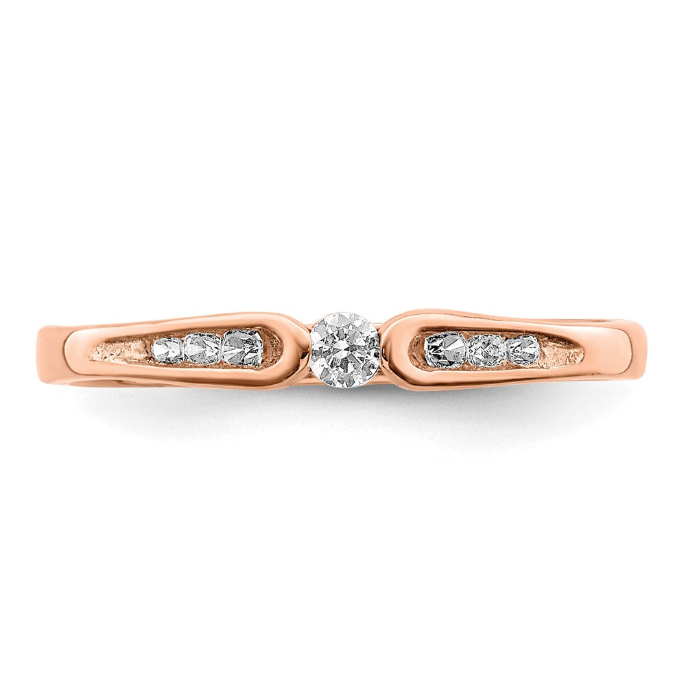 14K Roségold Ring mit echten Diamanten