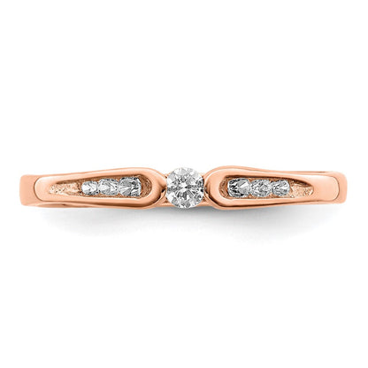 14K Roségold Ring mit echten Diamanten