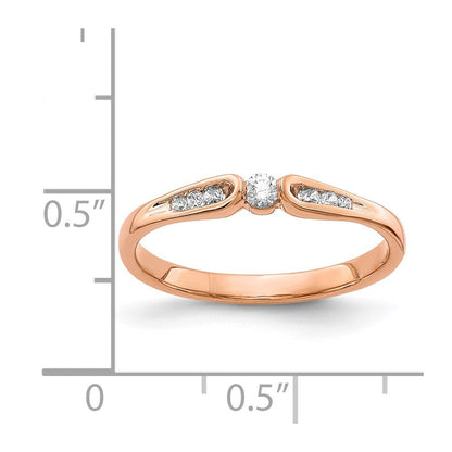 14K Roségold Ring mit echten Diamanten