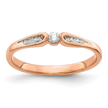 14K Roségold Ring mit echten Diamanten
