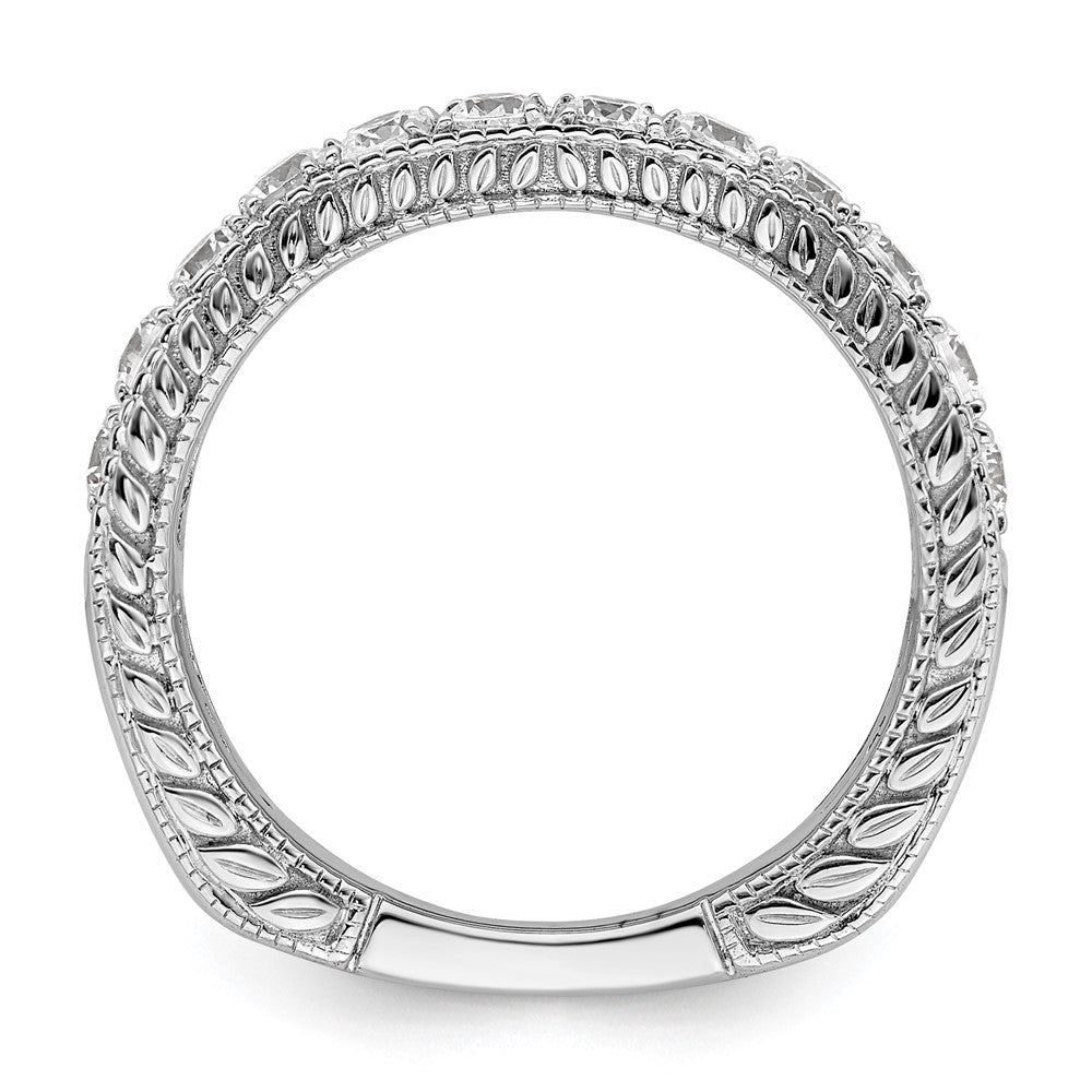 14K Weißgold Ehering mit echten Diamanten