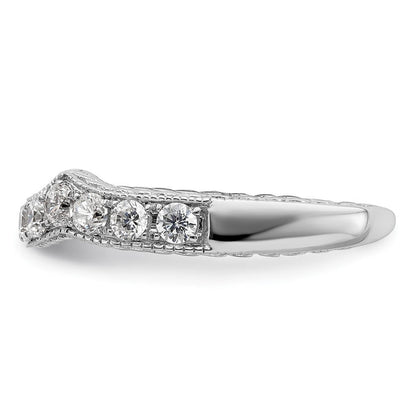 14K Weißgold Ehering mit echten Diamanten