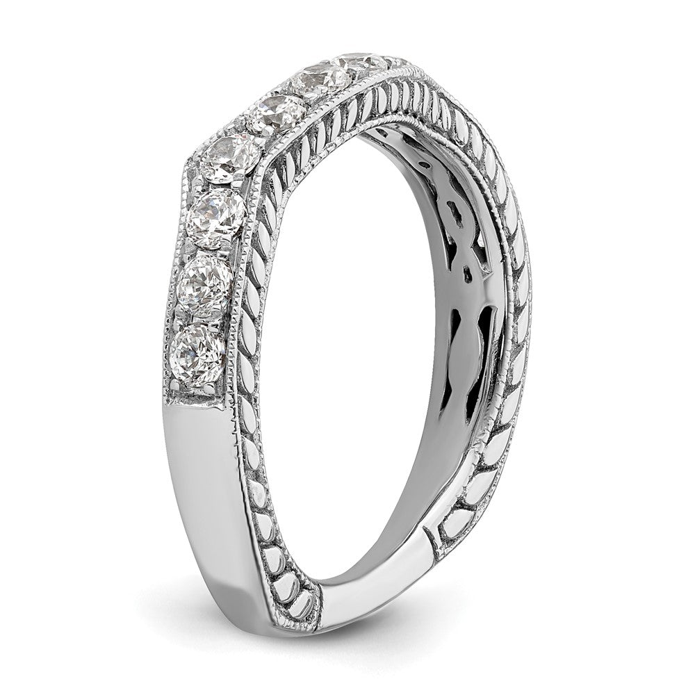 14K Weißgold Ehering mit echten Diamanten