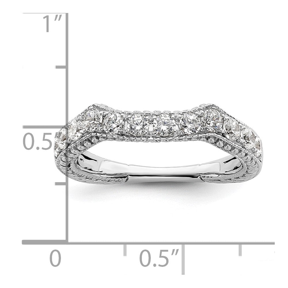 14K Weißgold Ehering mit echten Diamanten