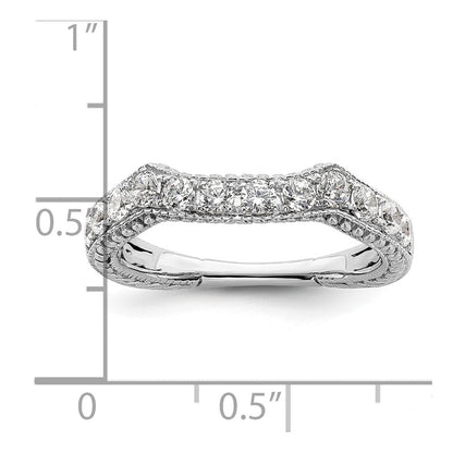 14K Weißgold Ehering mit echten Diamanten