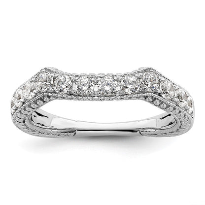 14K Weißgold Ehering mit echten Diamanten