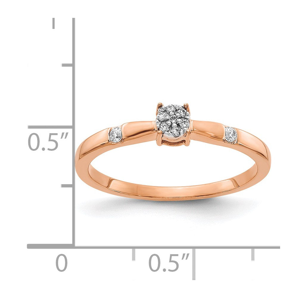 14K Roségold Diamant-Cluster-Ring mit echten Diamanten