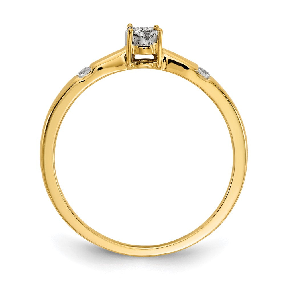 14K Gelbgold Ring mit echtem Diamant-Cluster