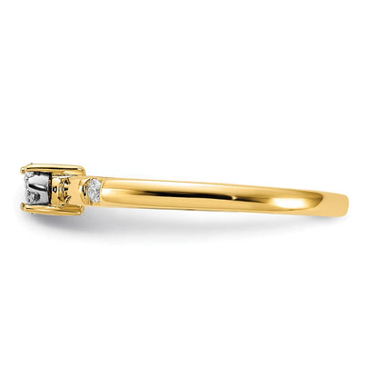 14K Gelbgold Ring mit echtem Diamant-Cluster