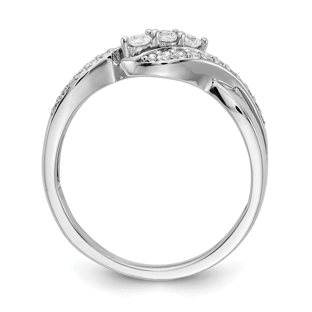 14K Weißgold Fashion-Ring mit echten Diamanten