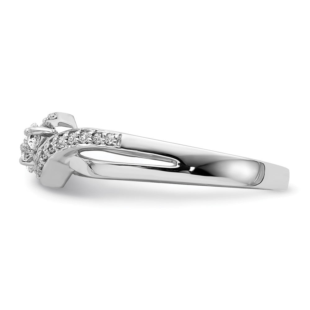 14K Weißgold Fashion-Ring mit echten Diamanten