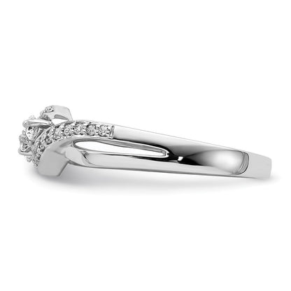 14K Weißgold Fashion-Ring mit echten Diamanten