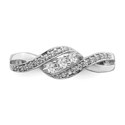 14K Weißgold Fashion-Ring mit echten Diamanten