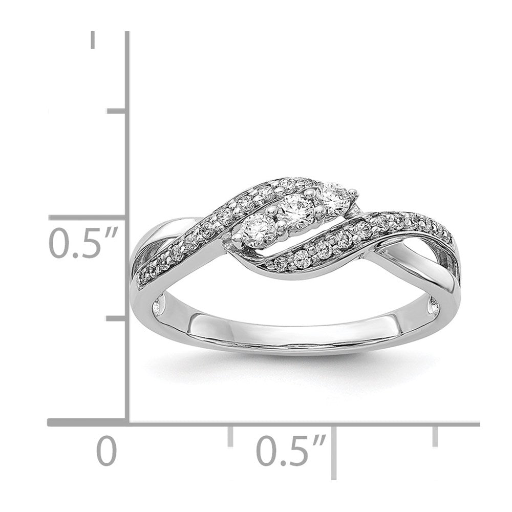 14K Weißgold Fashion-Ring mit echten Diamanten