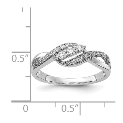 14K Weißgold Fashion-Ring mit echten Diamanten
