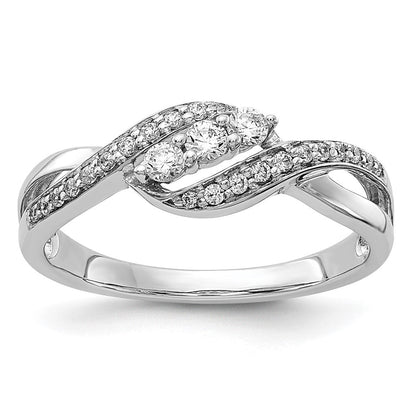 14K Weißgold Fashion-Ring mit echten Diamanten