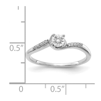 14K Weißgold Diamant Bypass Ring