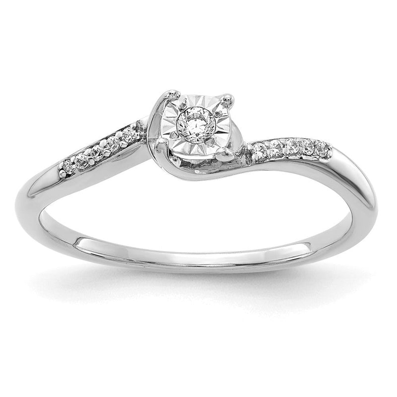 14 Karat Weißgold Diamant-Bypass-Ring