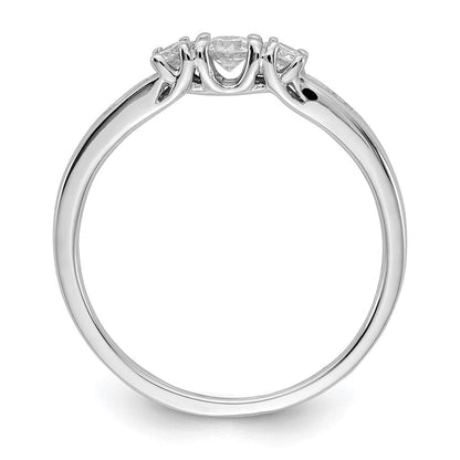 14K Weißgold Ring mit echten Diamanten