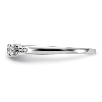 14K Weißgold Ring mit echten Diamanten