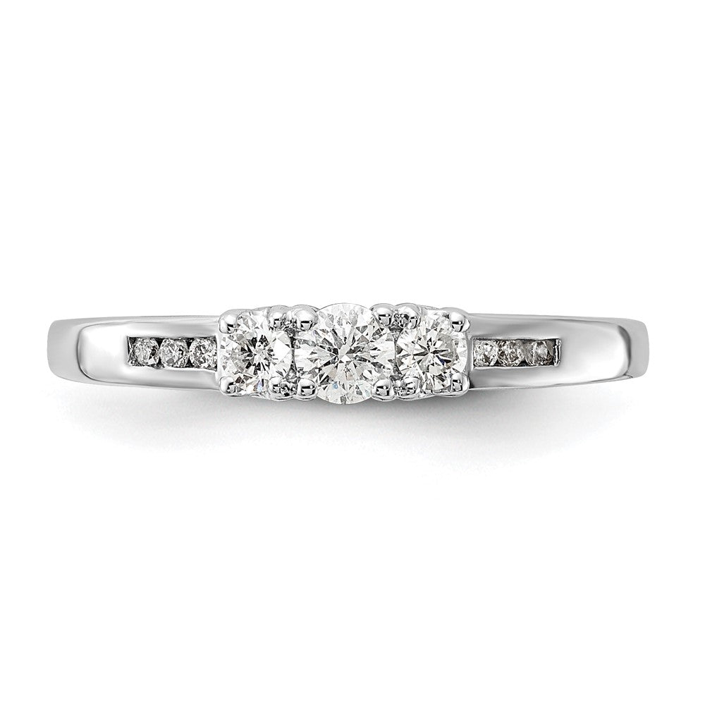 14K Weißgold Ring mit echten Diamanten