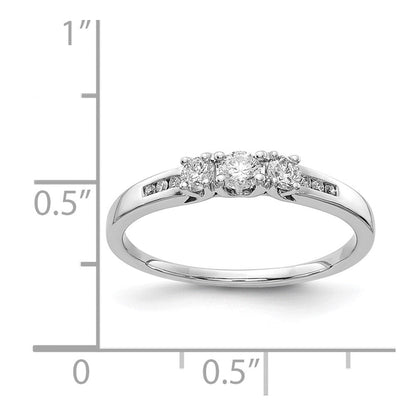 14K Weißgold Ring mit echten Diamanten