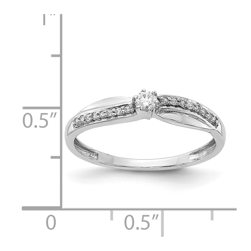 14K Weißgold Ring mit echten Diamanten