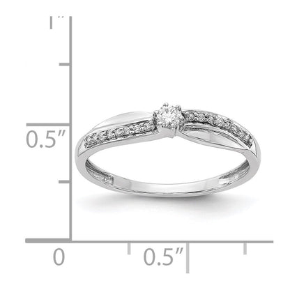 14K Weißgold Ring mit echten Diamanten