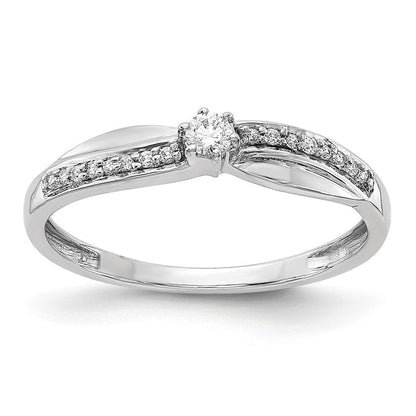 14K Weißgold Ring mit echten Diamanten