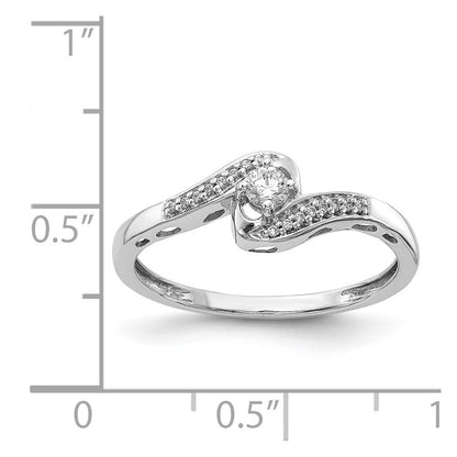 14K Weißgold Diamant Bypass Ring