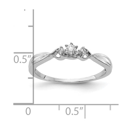 10K Weißgold 3-stone Diamant Ring