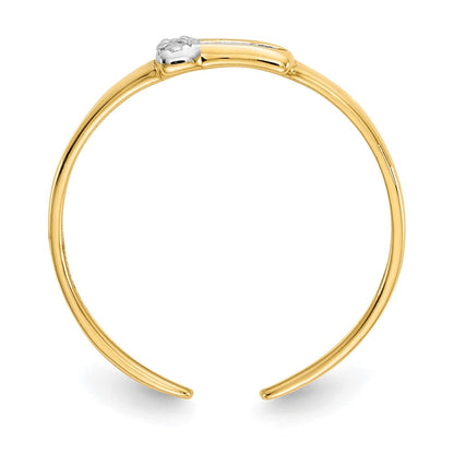 14K Gelb & Rhodium.01ct Diamant Schnalle Zehenring