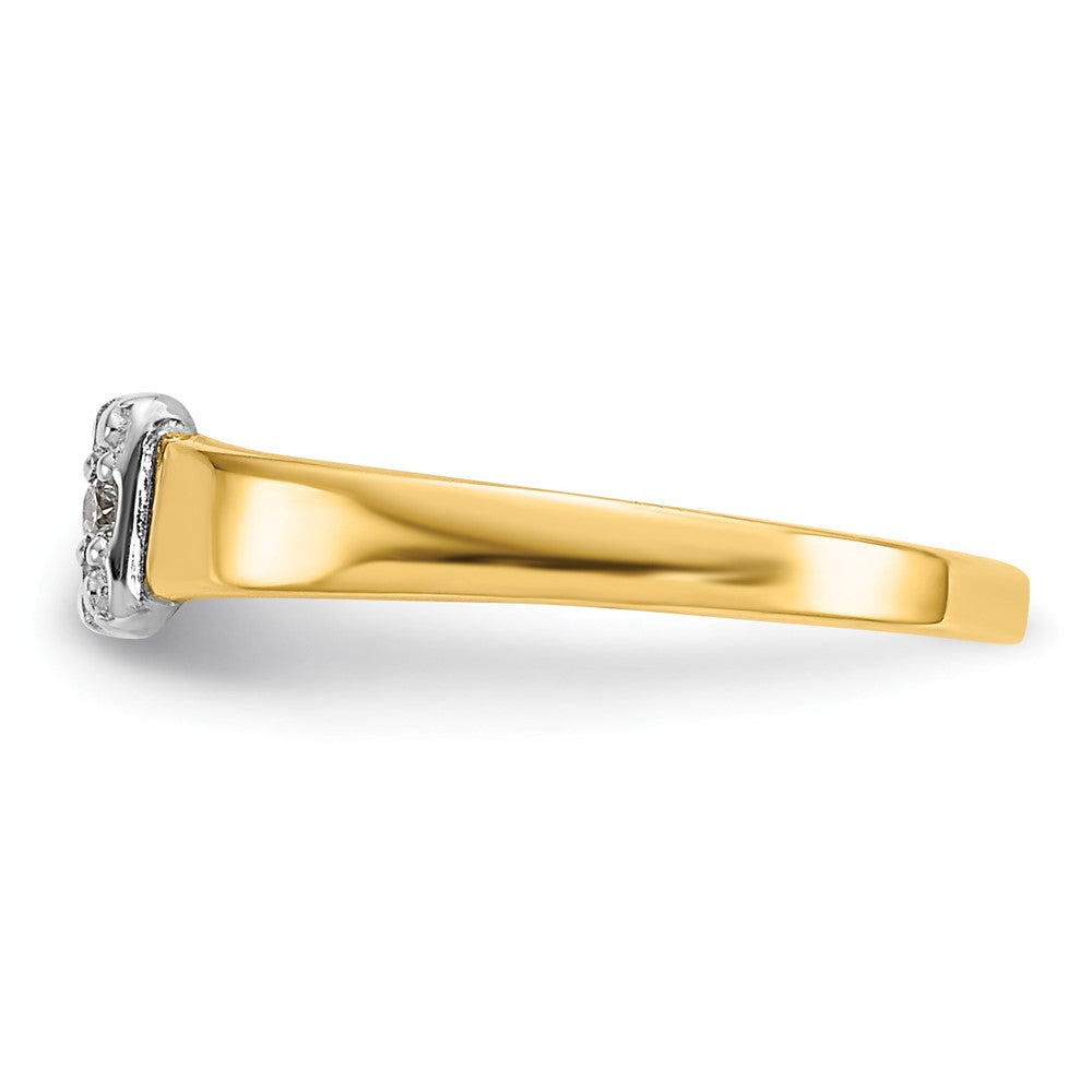 14K Gelb & Rhodium.01ct Diamant Schnalle Zehenring