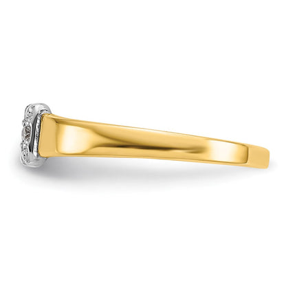 14K Gelb & Rhodium.01ct Diamant Schnalle Zehenring