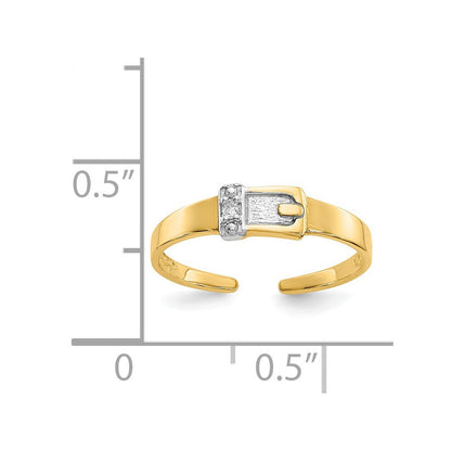 14K Gelb & Rhodium.01ct Diamant Schnalle Zehenring