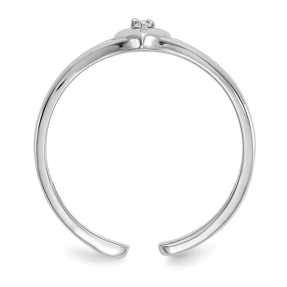 10K Weißgold 10K.01ct Diamant Herz Zehenring