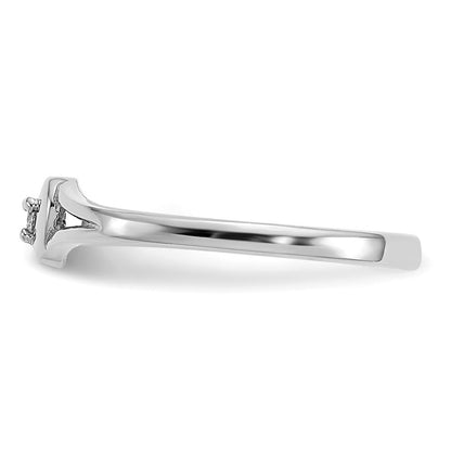 10K Weißgold 10K.01ct Diamant Herz Zehenring