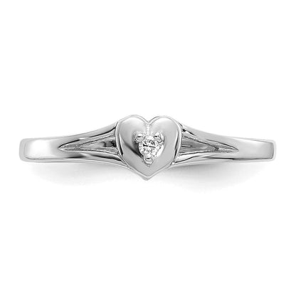 10K Weißgold 10K.01ct Diamant Herz Zehenring