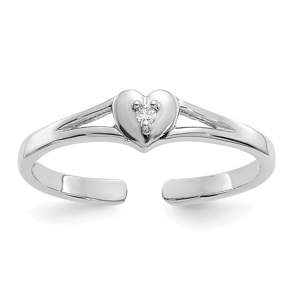 10K Weißgold 10K.01ct Diamant Herz Zehenring