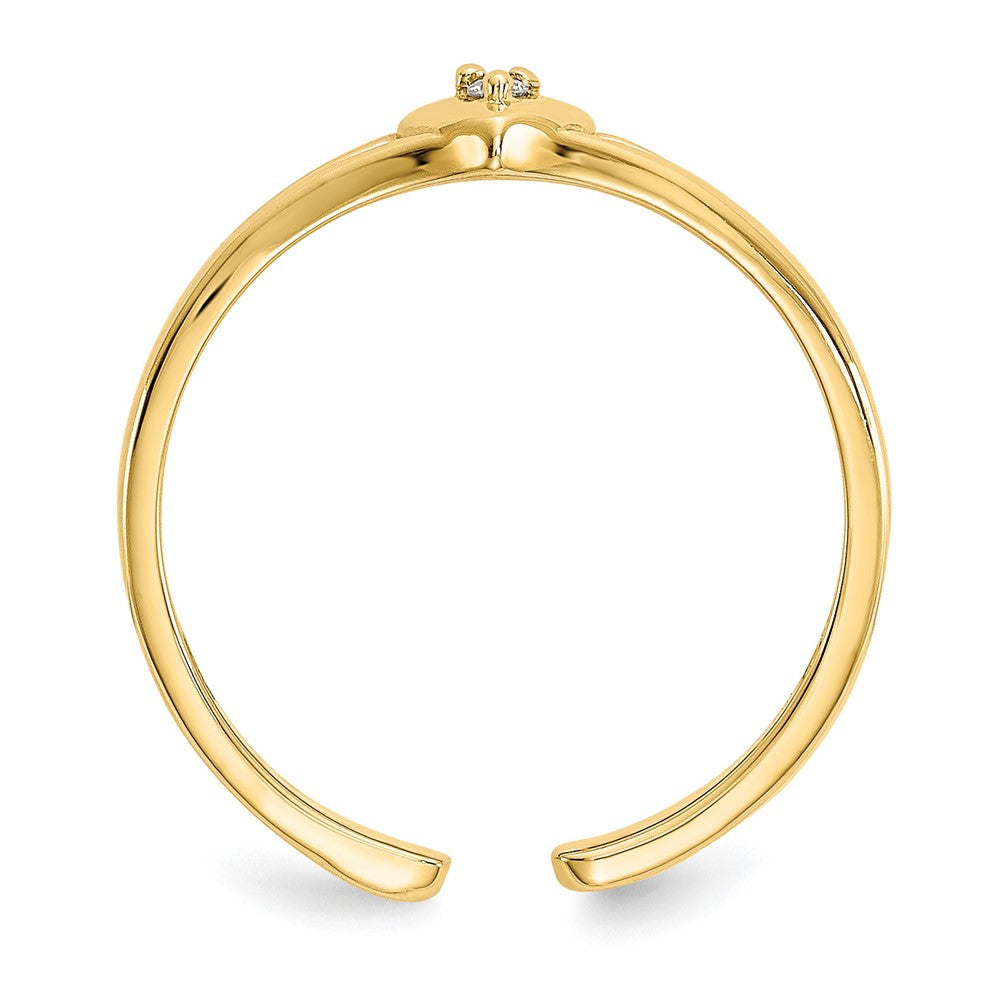 10K Gelbgold 10K.01ct Diamant Herz Zehenring