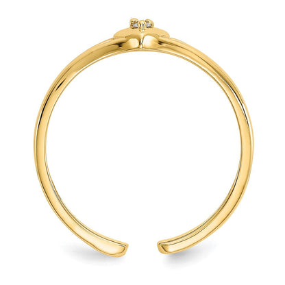 10K Gelbgold 10K.01ct Diamant Herz Zehenring