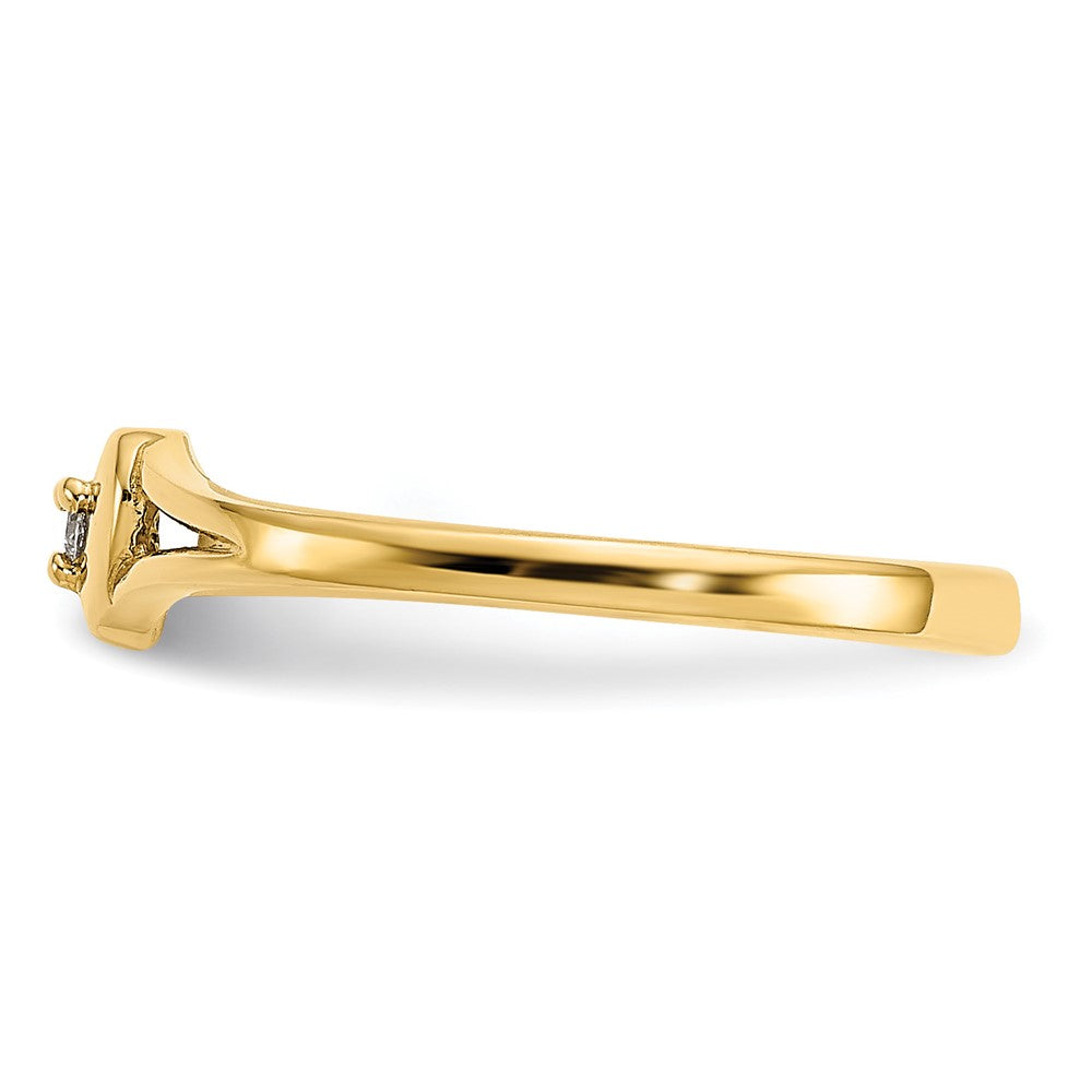10K Gelbgold 10K.01ct Diamant Herz Zehenring