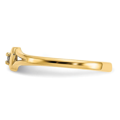 10K Gelbgold 10K.01ct Diamant Herz Zehenring