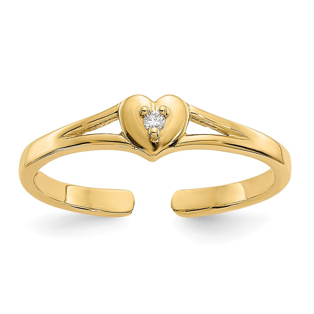 10K Gelbgold 10K.01ct Diamant Herz Zehenring